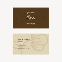 Business card template psd for organic product