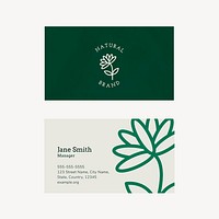 Business card template psd for natural brand