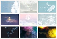 Beautiful nature banner template psd with editable text collection