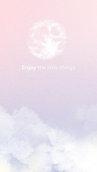 Aesthetic sky story template psd for social media in pastel style with editable text, enjoy the little things