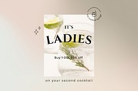 Classy bar template psd banner in minimal style