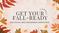 Fall sell template psd for blog banner get your closet fall ready