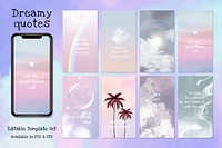 Dreamy quote editable template psd set