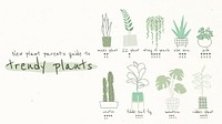 Trendy houseplant guide template psd for blog banner