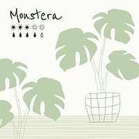 Watering chart template psd for monstera
