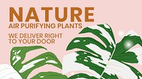 Blog banner template psd botanical background with nature text