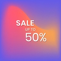 Sale up to 50% advertisement psd banner gradient blur template