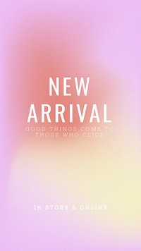New arrival marketing banner psd pink gradient blur template