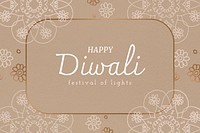 Diwali festival mandala patterned card template psd