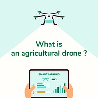 Agricultural drone controller editable template on a tablet psd