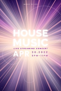 Editable banner template psd for live streaming concert post