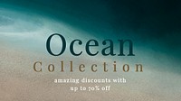 Ocean collection template psd aesthetic blue wave