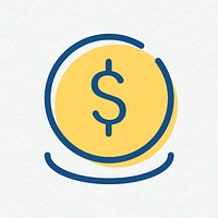 USD coin vector outline  icon