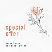 Sale template psd online shopping advertisement with text special offer
