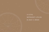 Inspirational words psd with astrological star map on brown background template