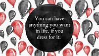 Festive balloon template vector with fashion quote for blog banner