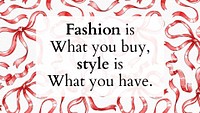 Fashion quote template psd for blog banner