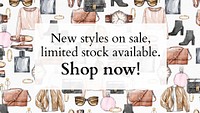 Fashion and shopping template psd for blog banner
