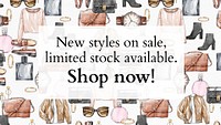 Fashion and shopping template vector for blog banner