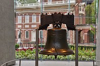 The Liberty Bell at Independence National Historical Park, a U.S. national park in Philadelphia, Pennsylvania, that preserves several sites associated with the American Revolution and the nation's founding history.