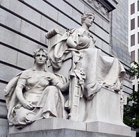 GSA Fine Arts Program  Artist: Rhind, J(ohn) Massey, FA1022-A, "National as Sovereign Power" 1908, Limestone, Sculpture, 13' x 7'x7'Located at the Federal Buldng & U.S. Courthouse Providence, RI