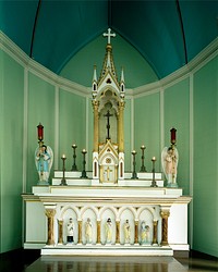 Saint Philomena Church, on the Island of Molokai, built by Father Damien, born Joseph De Veuster in 1840.  The church congregation had leprosy and had no where to worship.