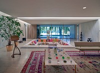 Part of the living room and a recessed area that the family called the "conversation pit" at the Miller House, considered a modern-architecure gem designed by Finnish-American architect Eero Saarinen and completed in 1957 in Columbus, a south-central Indiana city that has become a destination for fine art and architecture lovers.