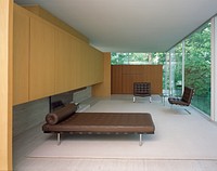 The Farnsworth House, designed and constructed by modernist architect Ludwig Mies van der Rohe between 1945 and 1951.