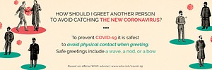 How to greet another person to avoid catching the new coronavirus social banner template vector