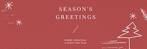 Season&#39;s greetings vector banner Christmas card