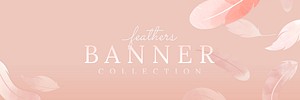 Pink lightweight feather banner vector