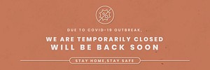 We are temporarily closed coronavirus template vector