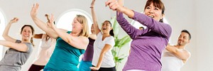 People dancing in a fitness class