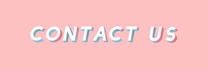 Isometric word Contact us typography on a millennial pink background vector
