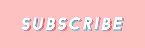 Isometric word Subscribe typography on a light pink background vector