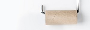 Empty toilet paper roll on a holder