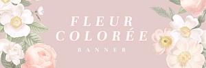 Elegant floral banner design illustration