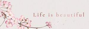 Floral life is beautiful card vector