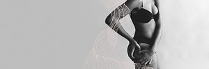 Black woman with a leg skin problem grayscale social template