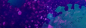 Purple infectious coronavirus outbreak social banner 