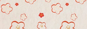 Floral pattern banner vector hand drawn