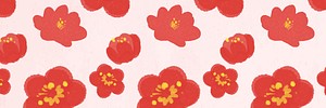 Chinese national flower pattern vector banner