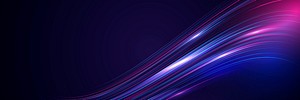 Abstract flowing neon wave banner