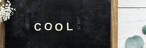 Blackboard with cool word website banner template