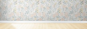 Floral wallpaper room website banner template