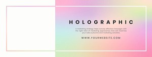 Holographic website banner design vector