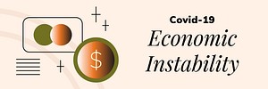 Covid-19 economic instability banner vector