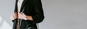 Casual woman in a black blazer