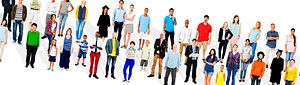 Large Group of Multiethnic People Various Occupations Concept