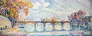 Le pont des Arts (1928) painting in high resolution by <a href="https://www.rawpixel.com/search/Paul%20Signac?sort=curated&amp;page=1&amp;topic_group=_my_topics">Paul Signac</a>. Original from The Public Institution Paris Mus&eacute;es. Digitally enhanced by rawpixel.